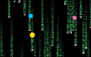 matrixRain: Green marks falling in columns.