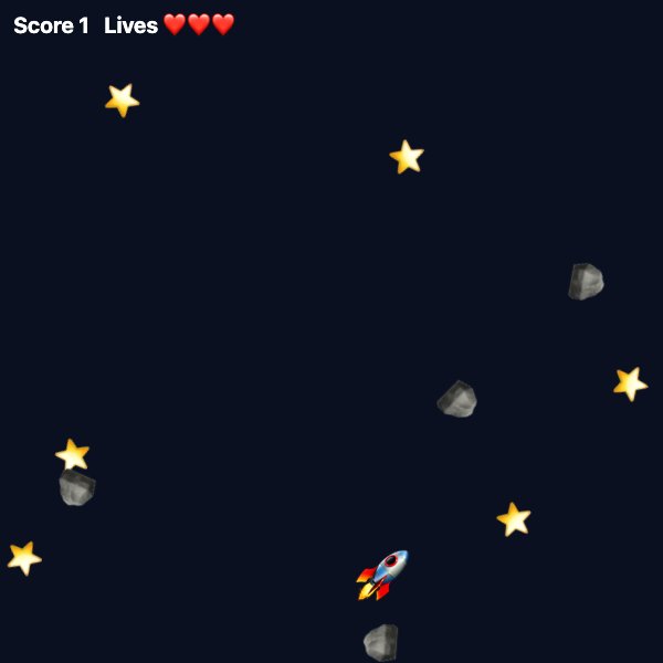 Star Catcher: A game: arrow keys or drag. Catch the stars, dodge the rocks.